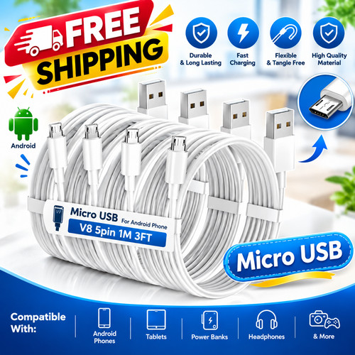 5pack 3ft micro usb charger - 3ft,